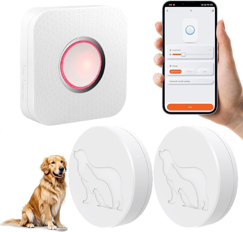 YisTech WiFi Dog Door Bell for Potty Training to Go Outside, Smart Doggie Door Bell for Dog, Wireless Doggy Doorbell with Phone App - Image 1